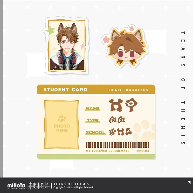 Tears of Themis - My Fur-ever Schoolmale Series Magnetic Acrylic Student ID Holder miHoYo