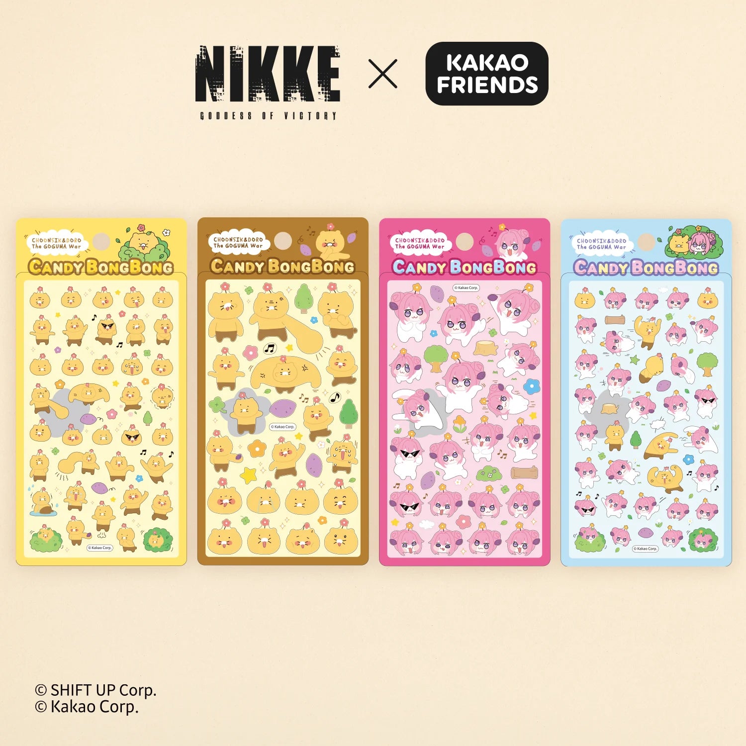 Goddess of Victory: Nikke - Doro＆Choonsik KAKAO FRIENDS Collab Series 3D Puffy Stickers GNF TOYZ