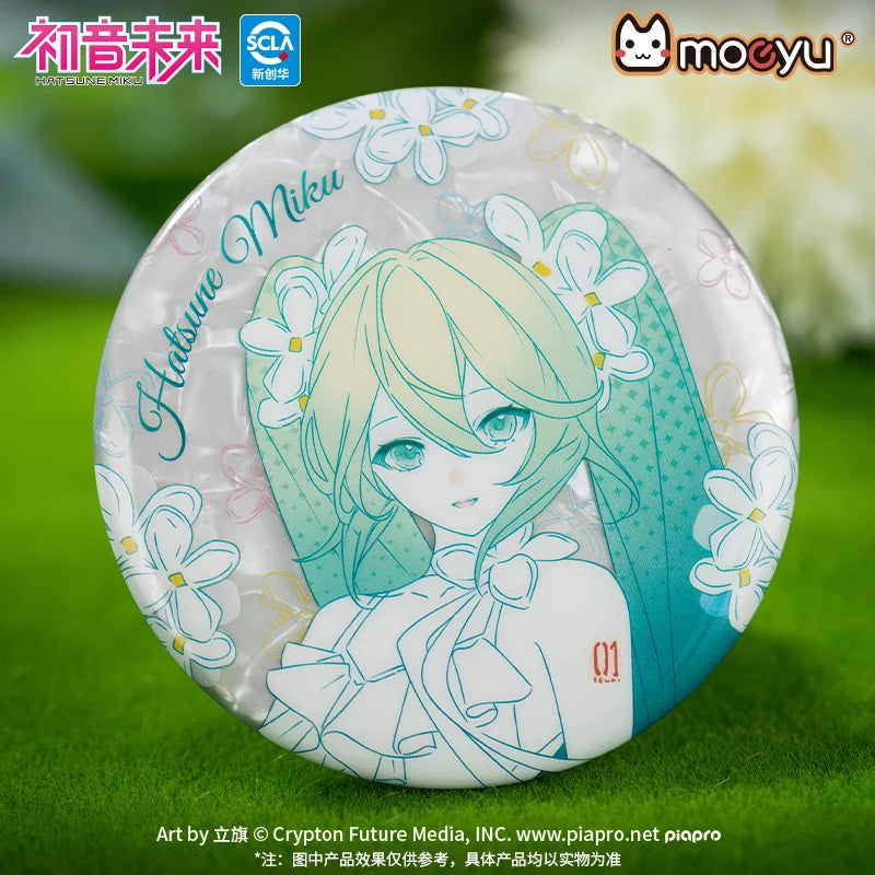 Hatsune Miku - Summer Blossom Series White Porcelain Badge Moeyu