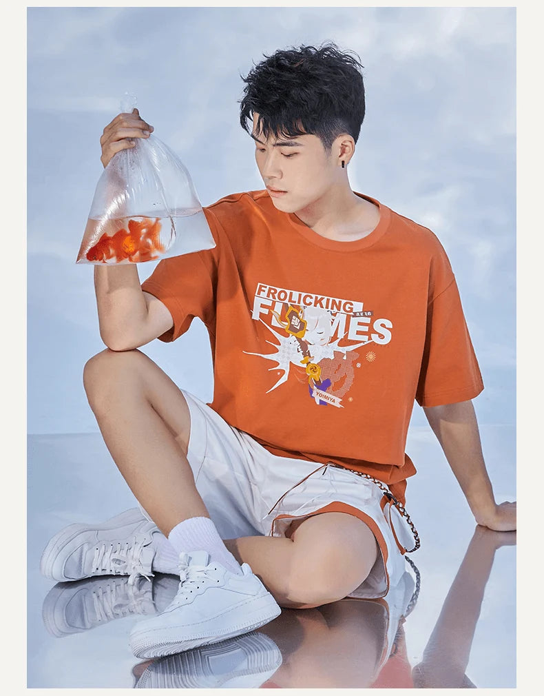 Genshin Impact - Yoimiya Style Orange T-Shirt miHoYo