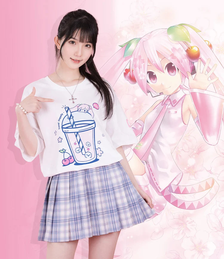 Hatsune Miku - Sakura Miku Happy Trip T-Shirt Moeyu