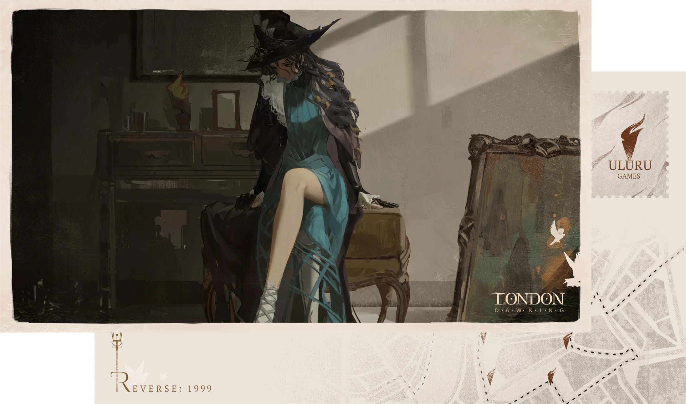 Reverse: 1999 - London Dawning Series Illustration Postcard Pack BLUEPOCH