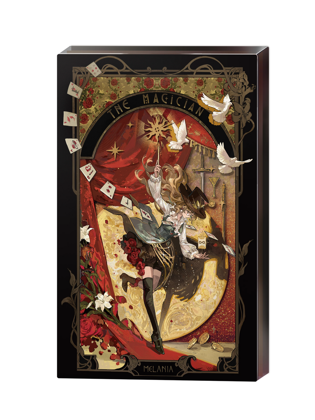 Reverse: 1999 - Melania Red & White Series Combo Set & Flowing Sand Acrylic Stand BLUEPOCH