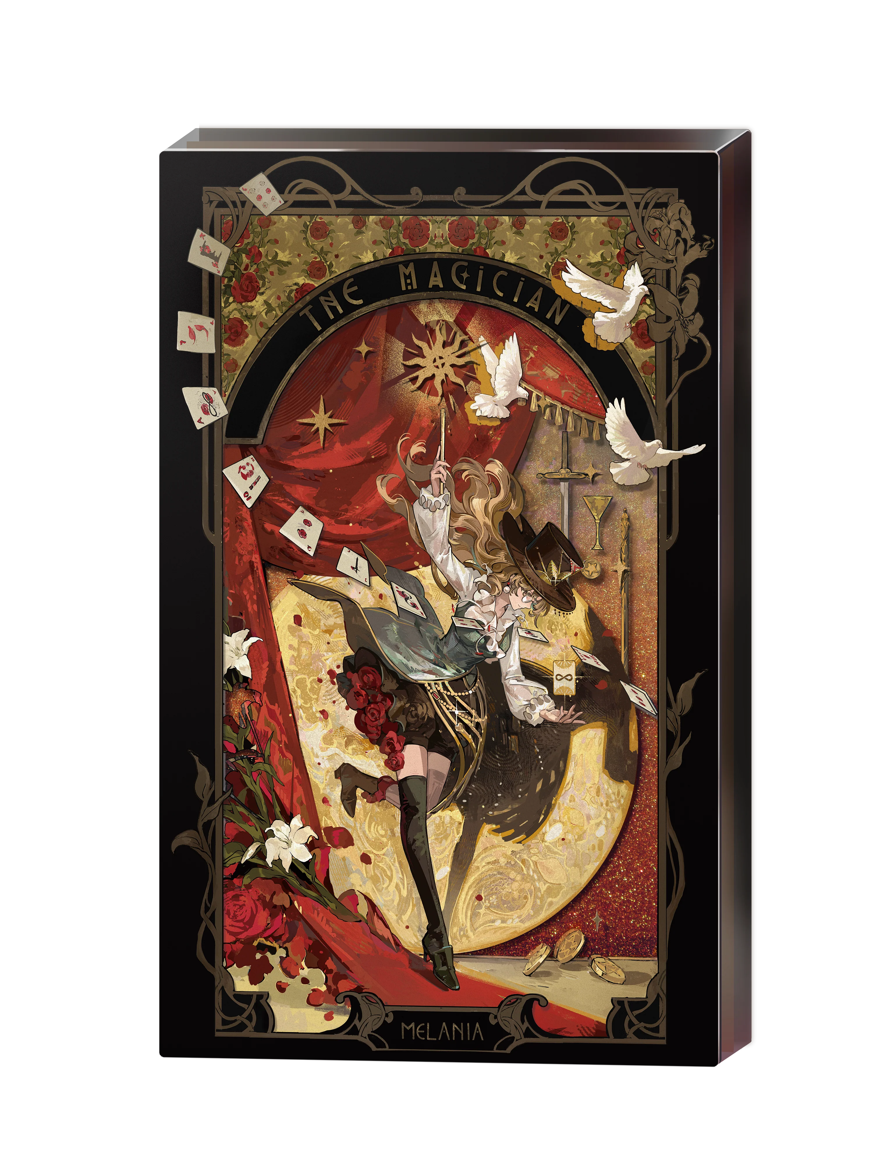 Reverse: 1999 - Melania Red & White Series Combo Set & Flowing Sand Acrylic Stand BLUEPOCH
