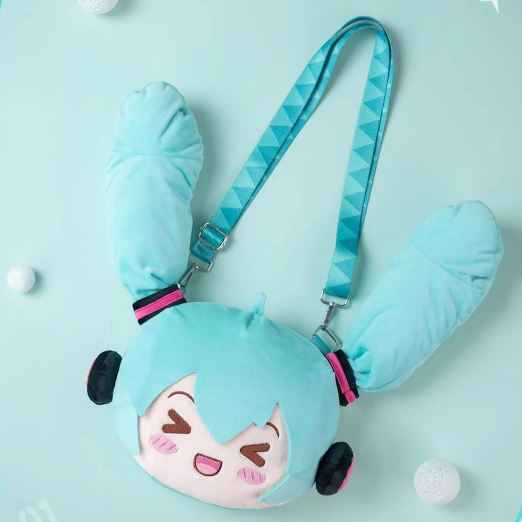 Hatsune Miku - Hatsune Miku Squinty Eyes Plush Crossbody Bag Moeyu