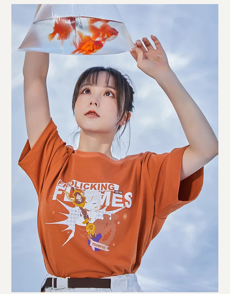 Genshin Impact - Yoimiya Style Orange T-Shirt miHoYo