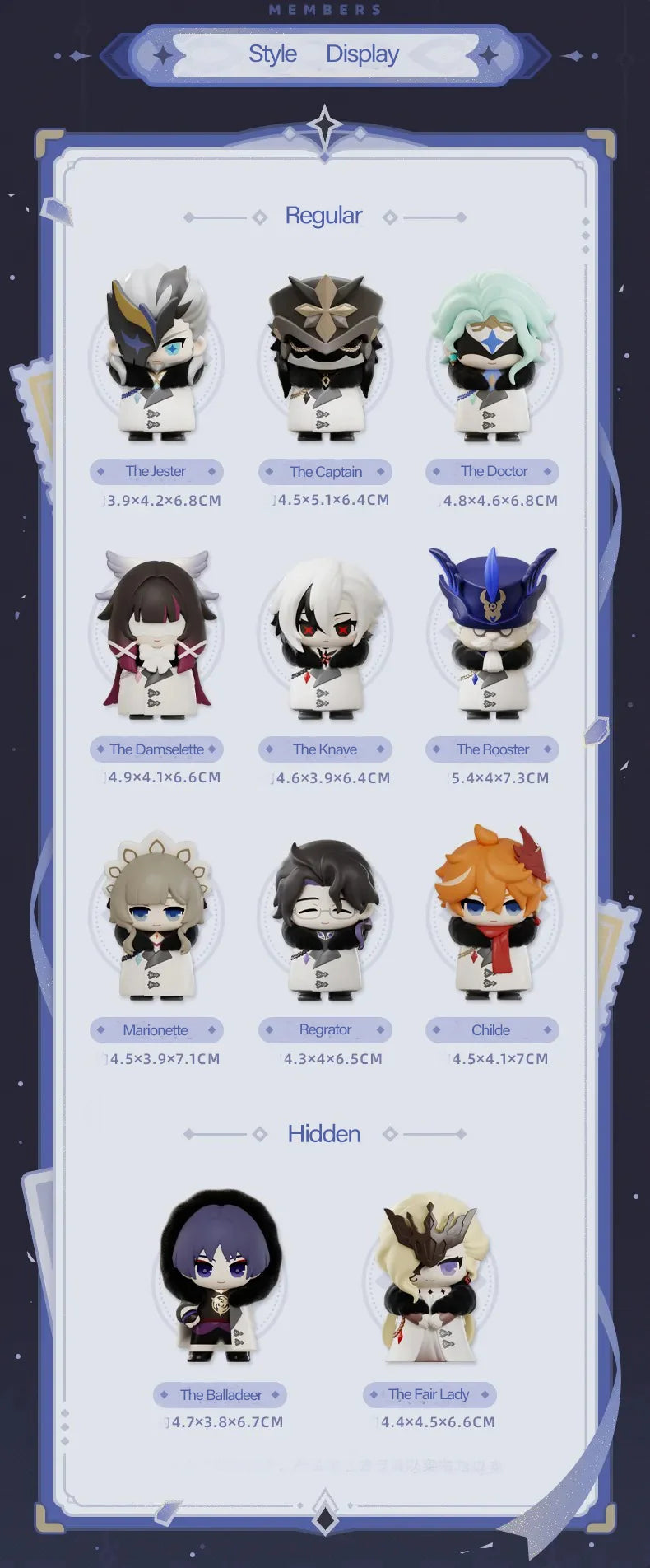 Genshin Impact - Fatui Harbingers Chibi Figure Blind Box Heydolls