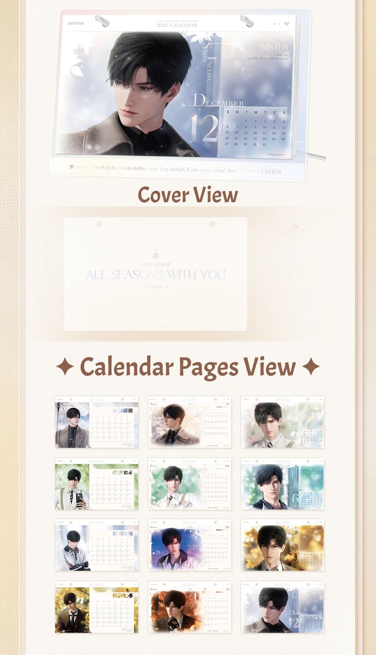 Love and Deepspace - 2026 Commemorative Desk Calendar InFold Games
