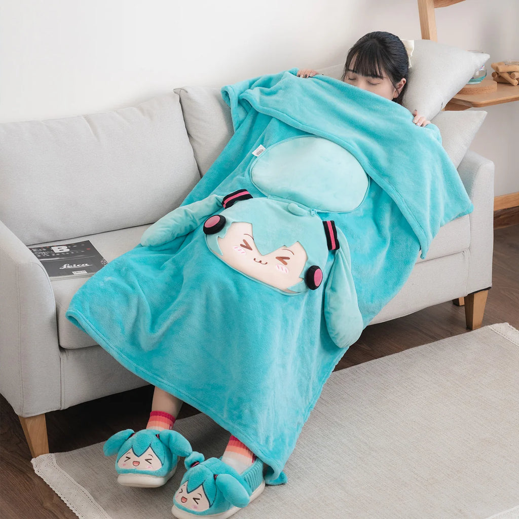 Hatsune Miku - Hatsune Miku Squinty Eyes Series Pillow Sleeping Blanket Moeyu