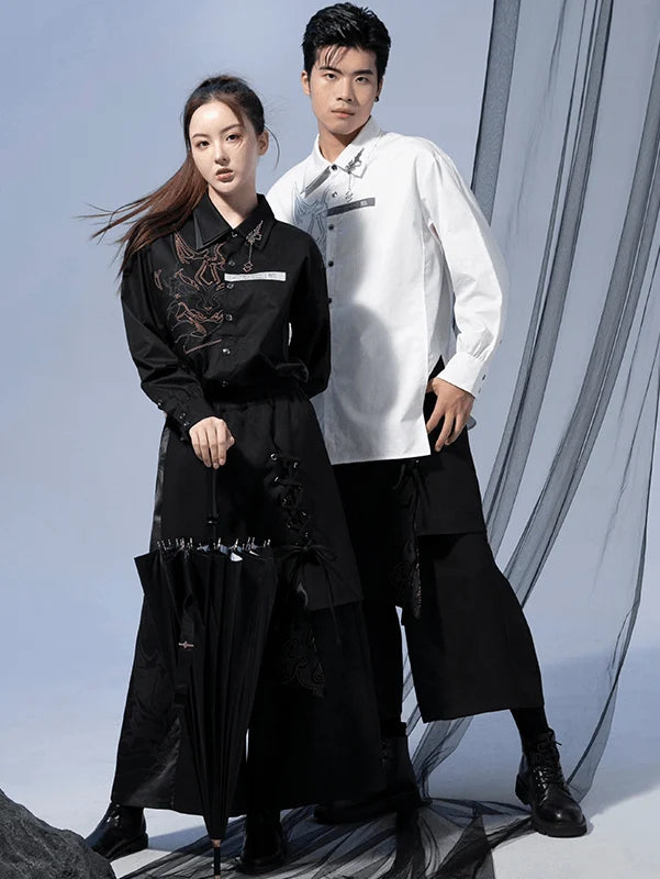 Genshin Impact - Themes of Xiao Irregularly designed culottes Black miHoYo