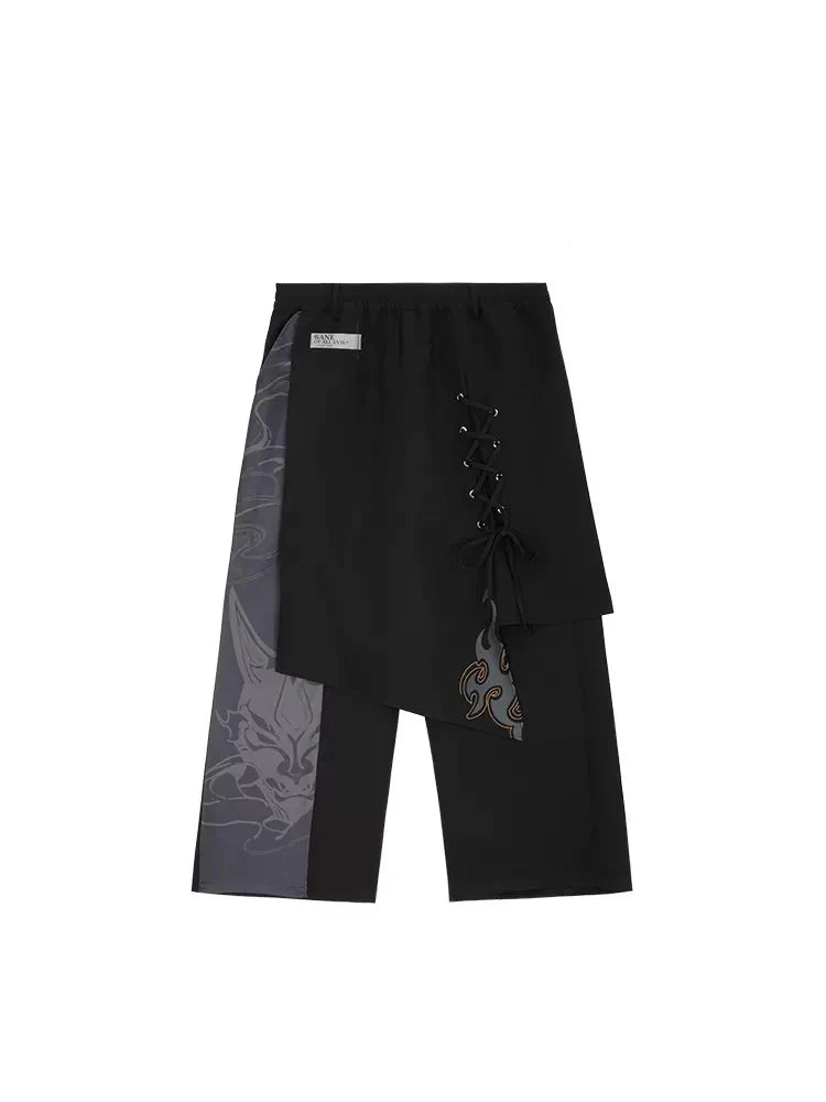 Genshin Impact - Themes of Xiao Irregularly designed culottes Black miHoYo