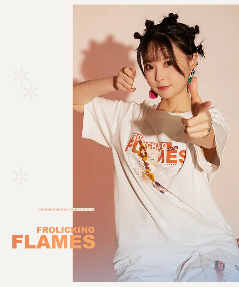 Genshin Impact - Yoimiya Style Orange T-Shirt miHoYo