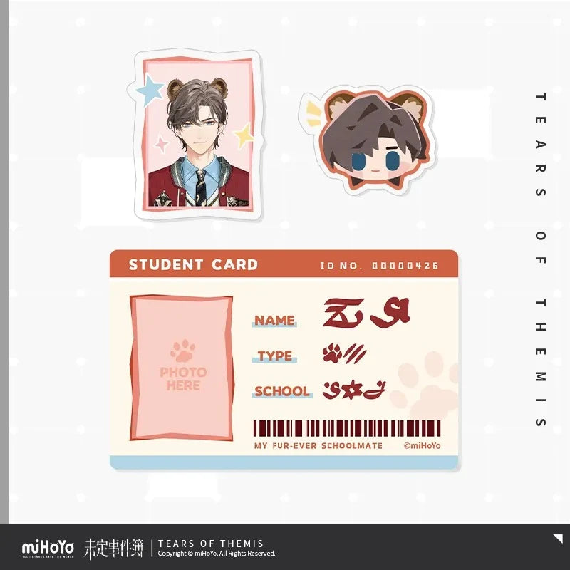 Tears of Themis - My Fur-ever Schoolmale Series Magnetic Acrylic Student ID Holder miHoYo
