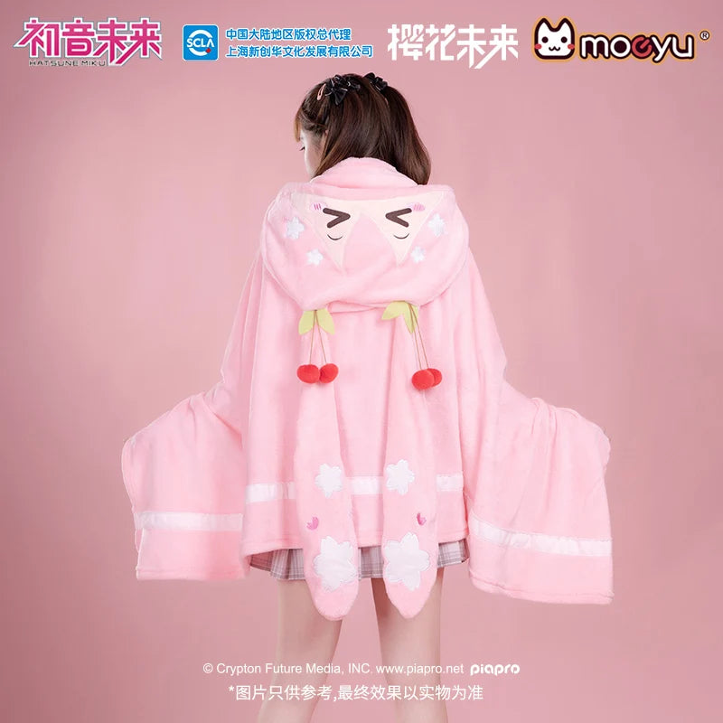Hatsune Miku - Sakura Miku Air Conditioning Blanket with Hat Moeyu