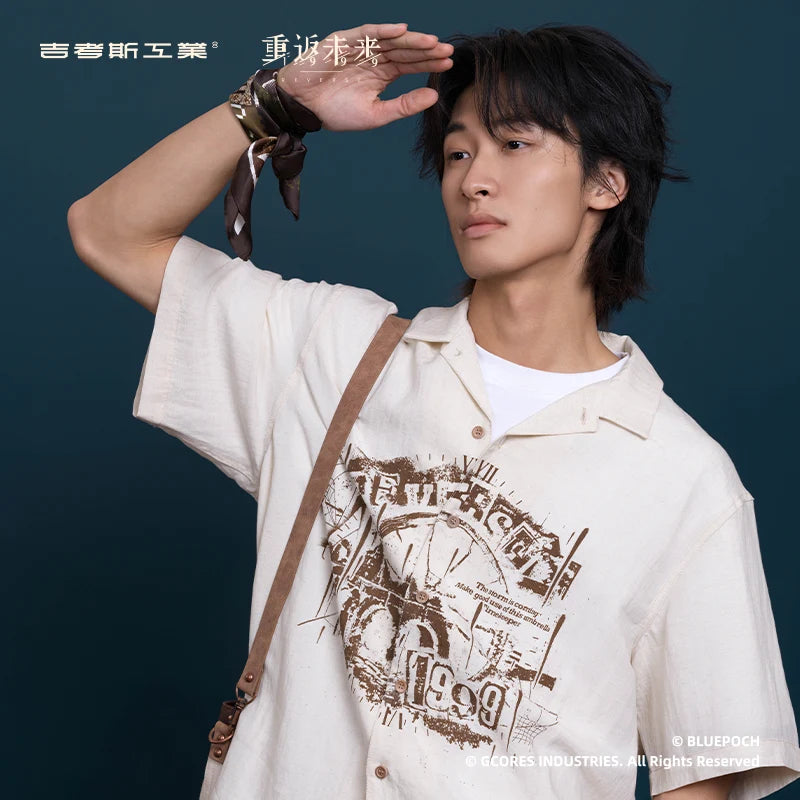 Reverse: 1999 - Woven Rainlines Printed Shirt BLUEPOCH