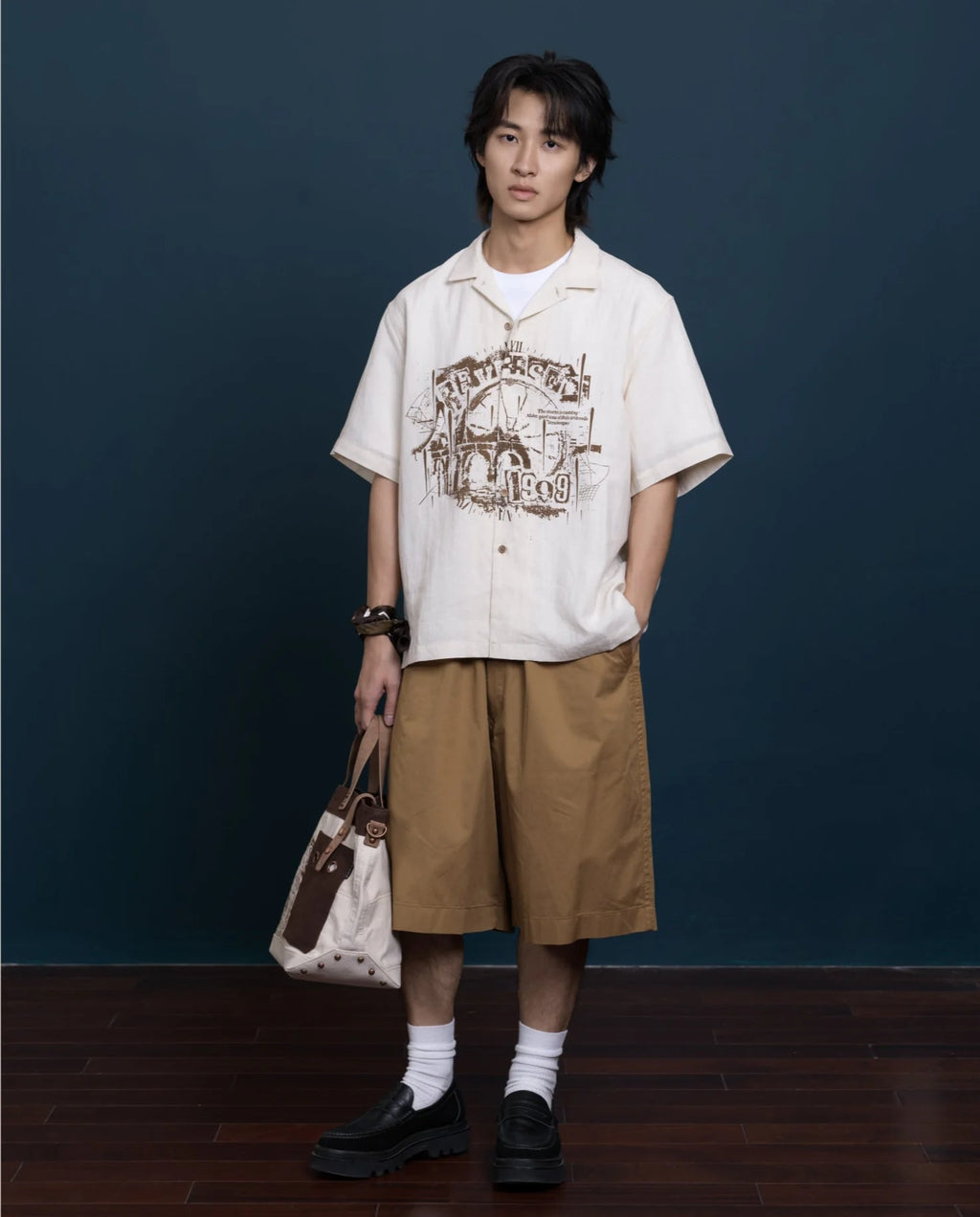 Reverse: 1999 - Woven Rainlines Printed Shirt BLUEPOCH