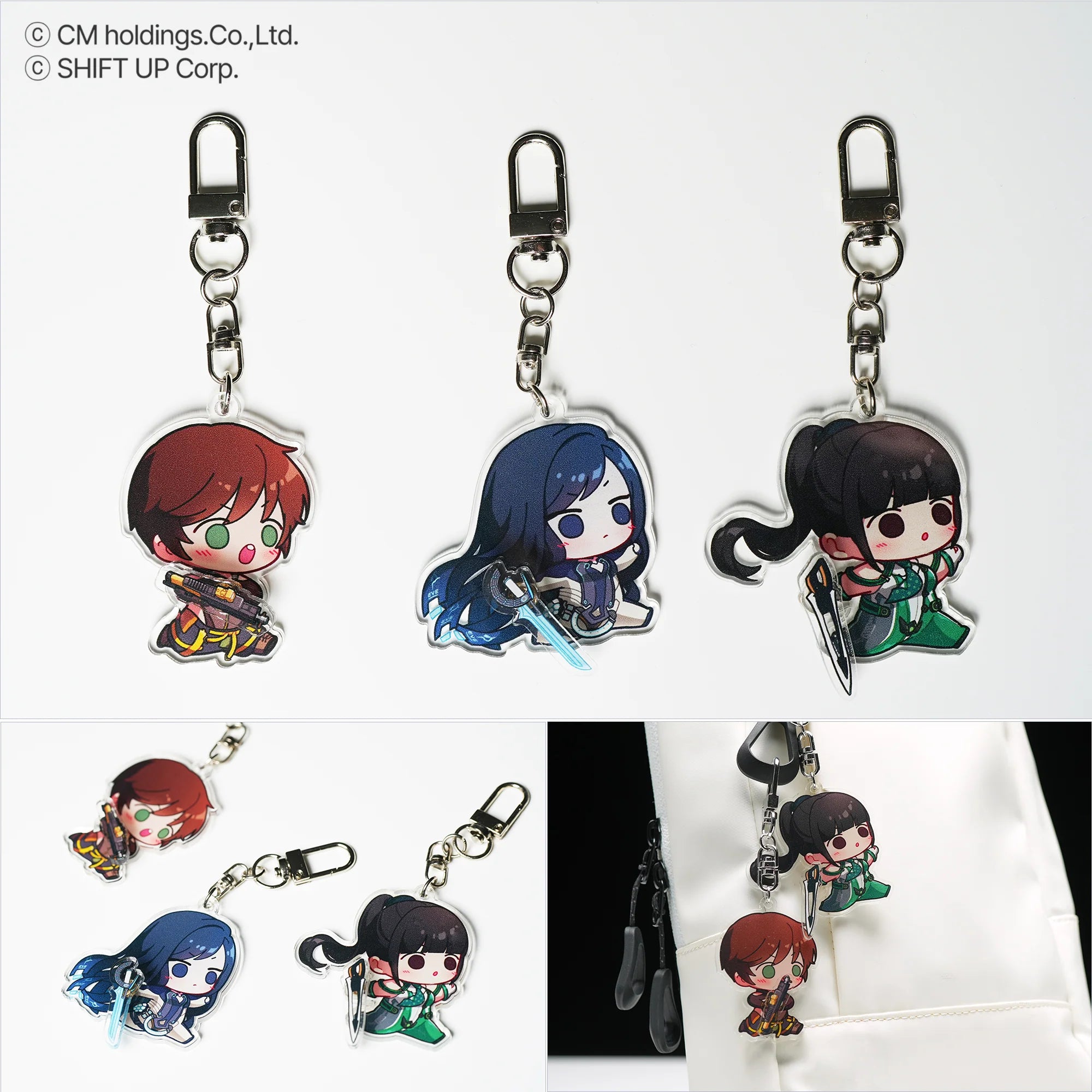 GODDESS OF VICTORY: NIKKE X Stellar Blade - EVE & Raven & Lily 03 Spin Acrylic Keyring GNF TOYZ