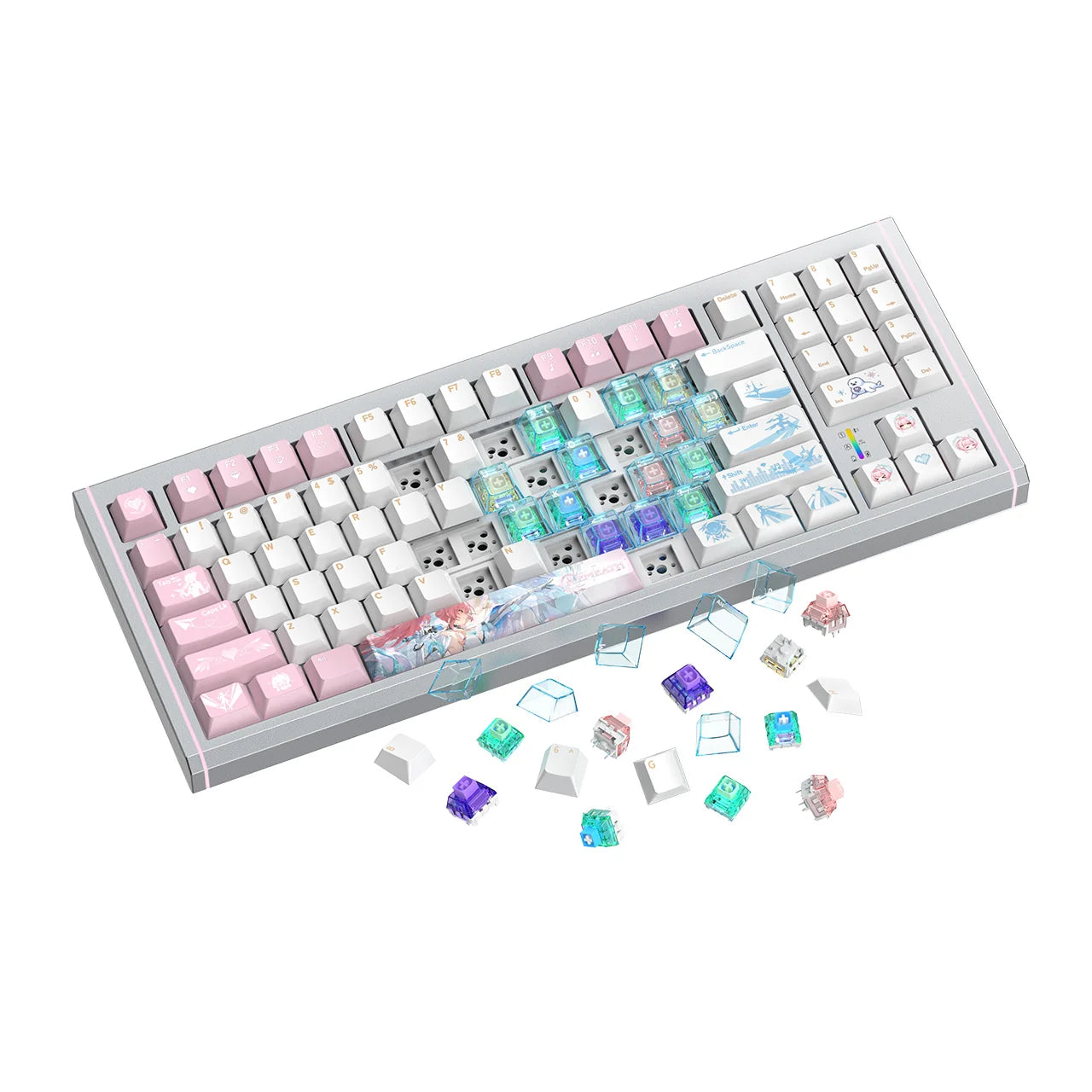 Wuthering Waves - Aemeath Snowfluff Whispers Themed Keyboard KURO GAMES