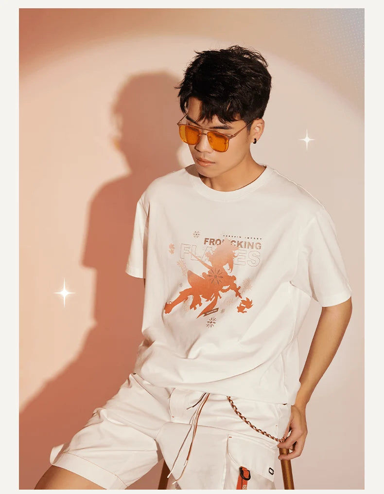 Genshin Impact - Yoimiya Silhouette White T-Shirt miHoYo