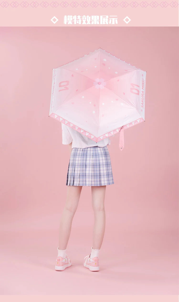 Hatsune Miku - Sakura Miku Travel Happily Compact Umbrella Moeyu