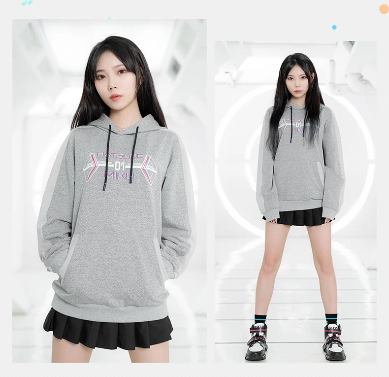 Hatsune Miku - Hatsune Miku Grey Hoodie Outerwear Moeyu