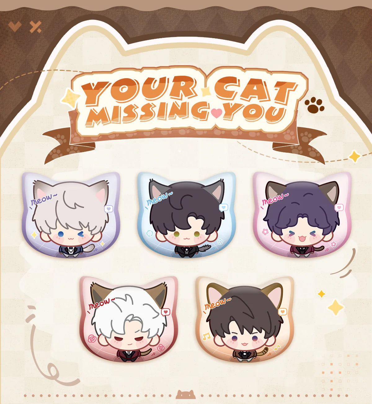 Love and Deepspace - Your Cat Misses You Series Chibi Badge InFold Games