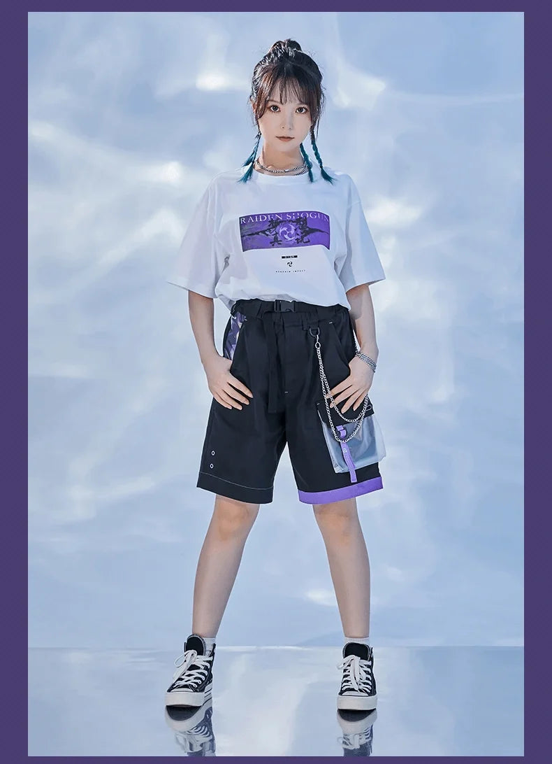 Genshin Impact - Raiden Shogun Character Black Shorts miHoYo