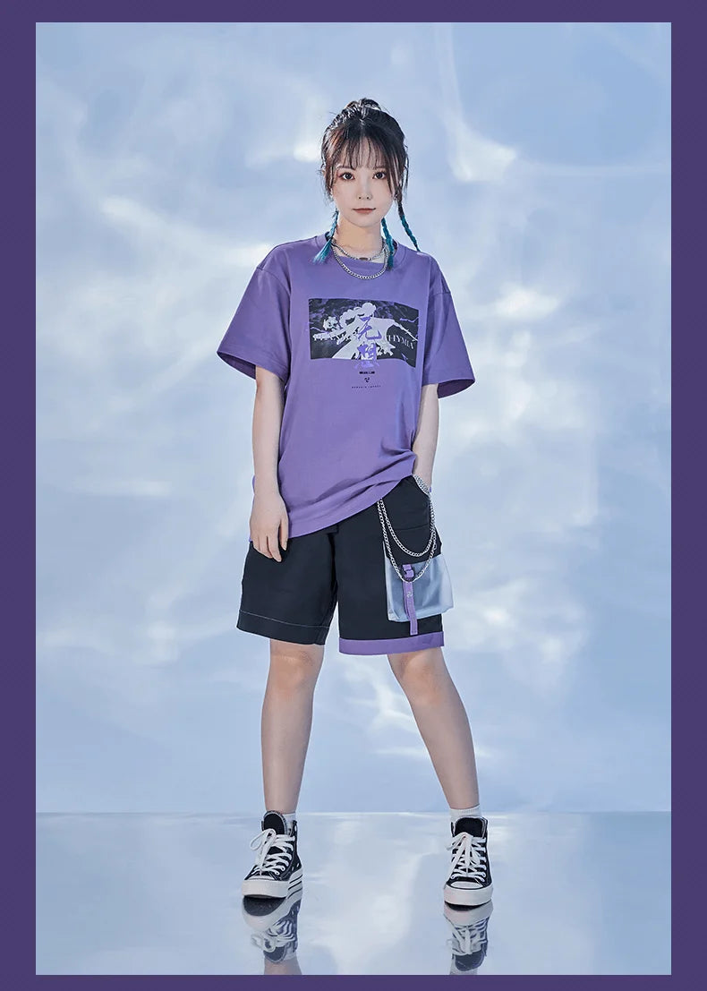 Genshin Impact - Raiden Shogun Silhouette Purple T-Shirt miHoYo