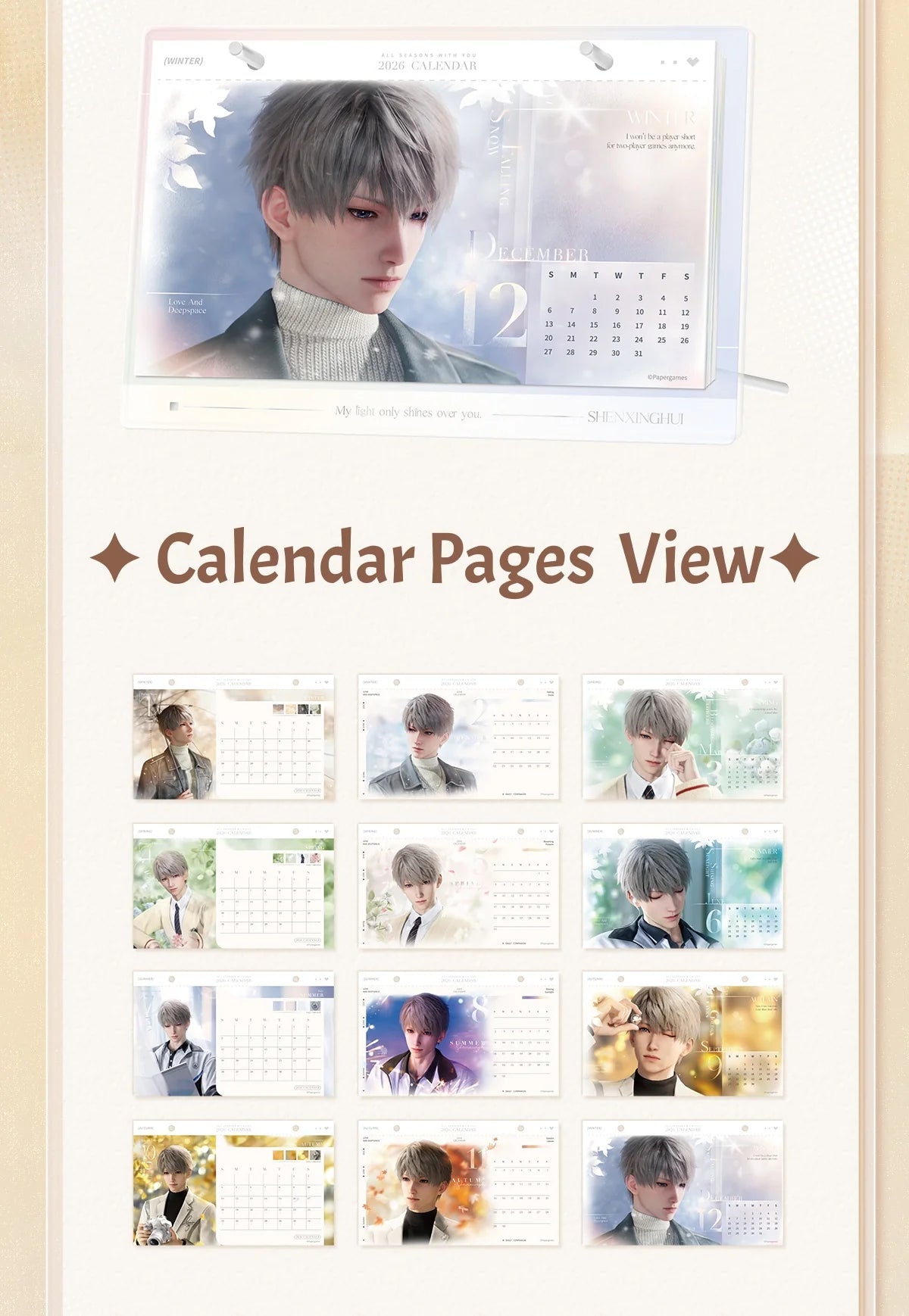 Love and Deepspace - 2026 Commemorative Desk Calendar InFold Games