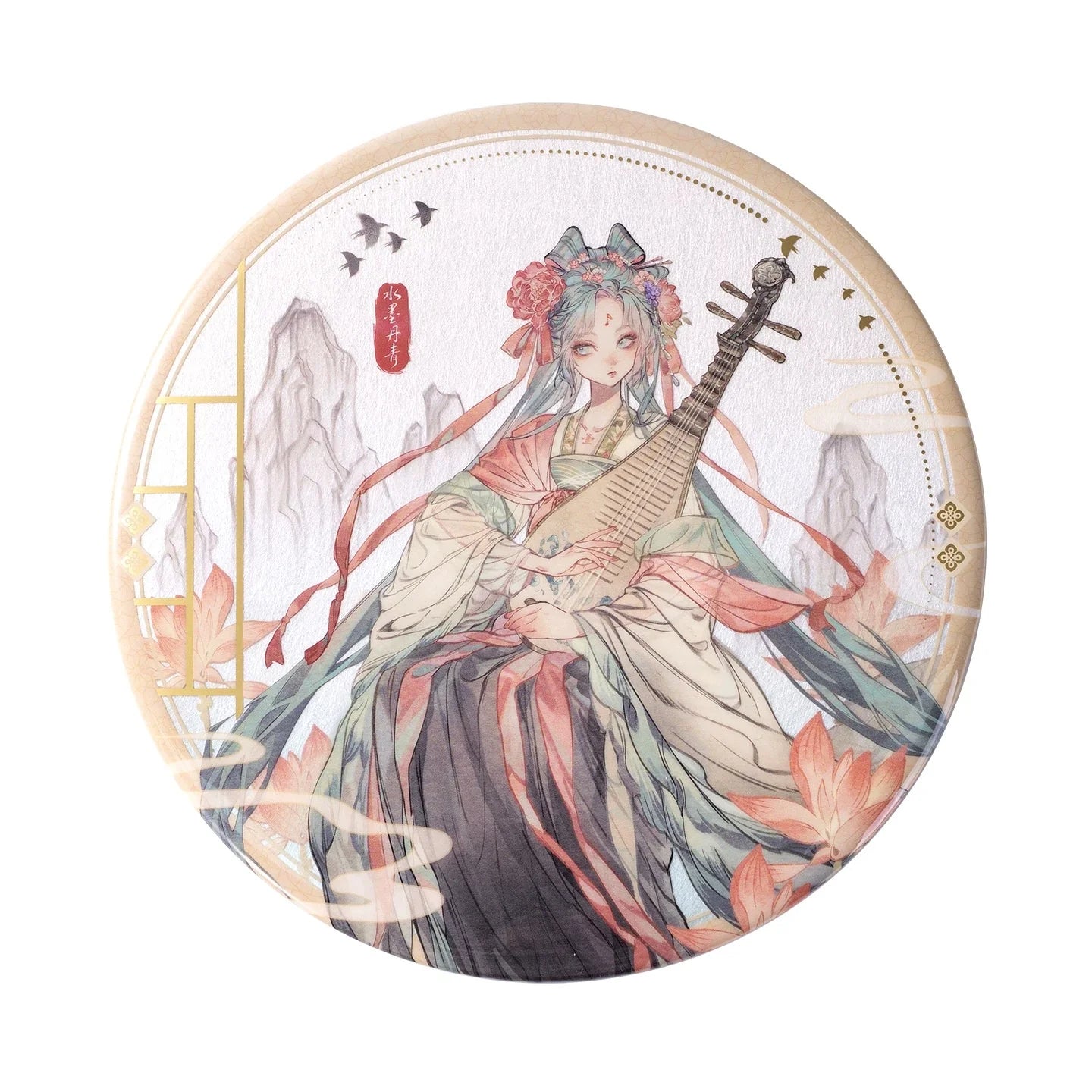 Hatsune Miku - Ink and Wash Painting Series Large Badge Moeyu