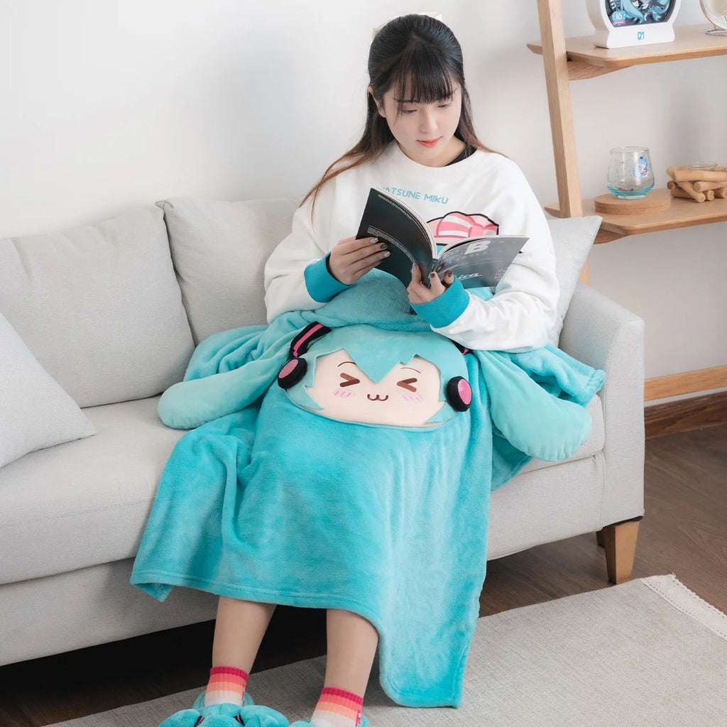 Hatsune Miku - Hatsune Miku Squinty Eyes Series Pillow Sleeping Blanket Moeyu