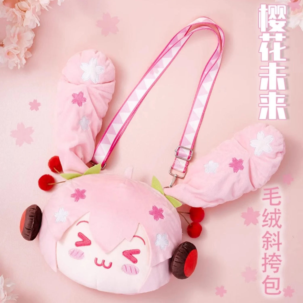 Hatsune Miku - Sakura Miku Happy Travels Plush Crossbody Bag Moeyu