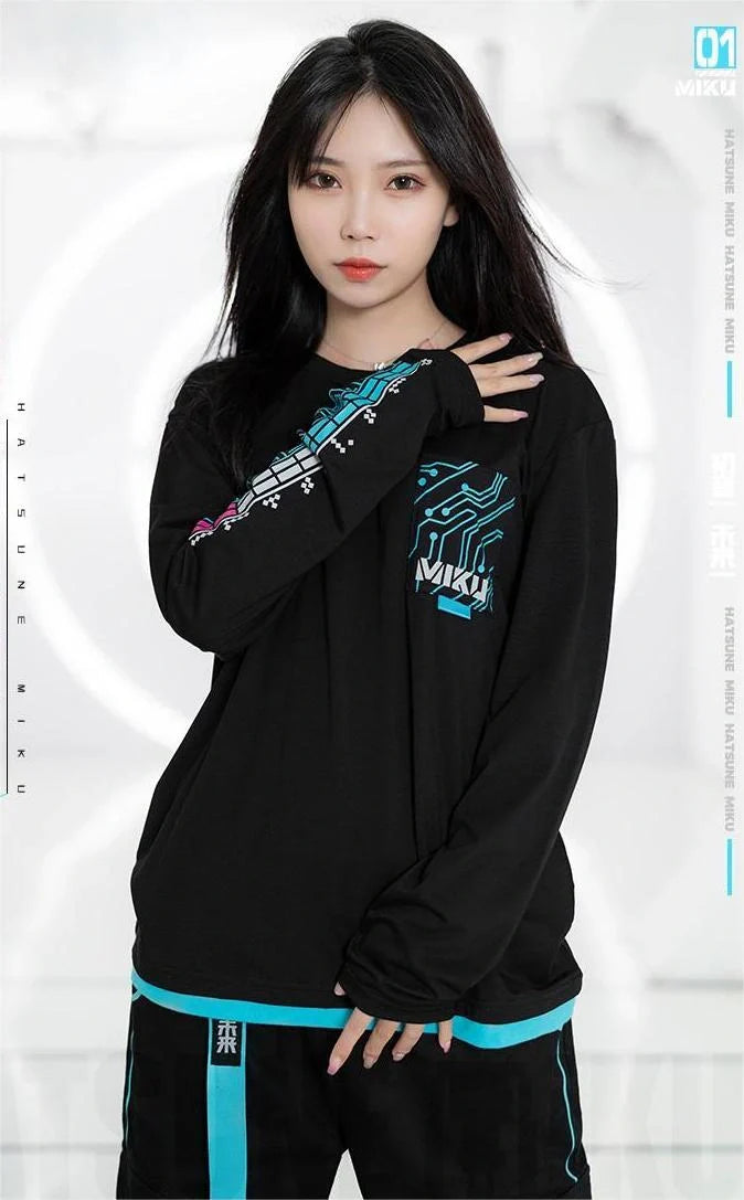 Hatsune Miku - Hatsune Miku Tech Wear Long Sleeves T-Shirt Moeyu