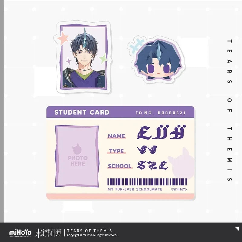 Tears of Themis - My Fur-ever Schoolmale Series Magnetic Acrylic Student ID Holder miHoYo