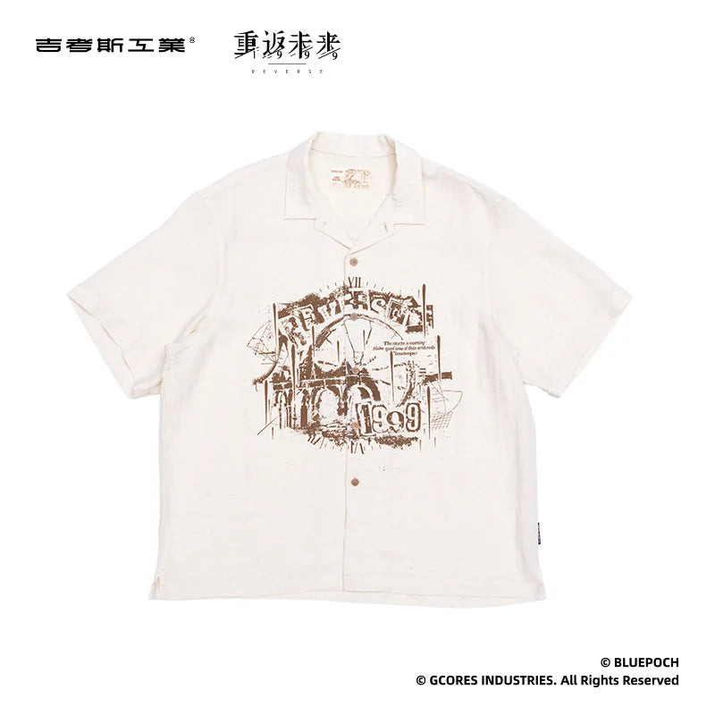 Reverse: 1999 - Woven Rainlines Printed Shirt BLUEPOCH