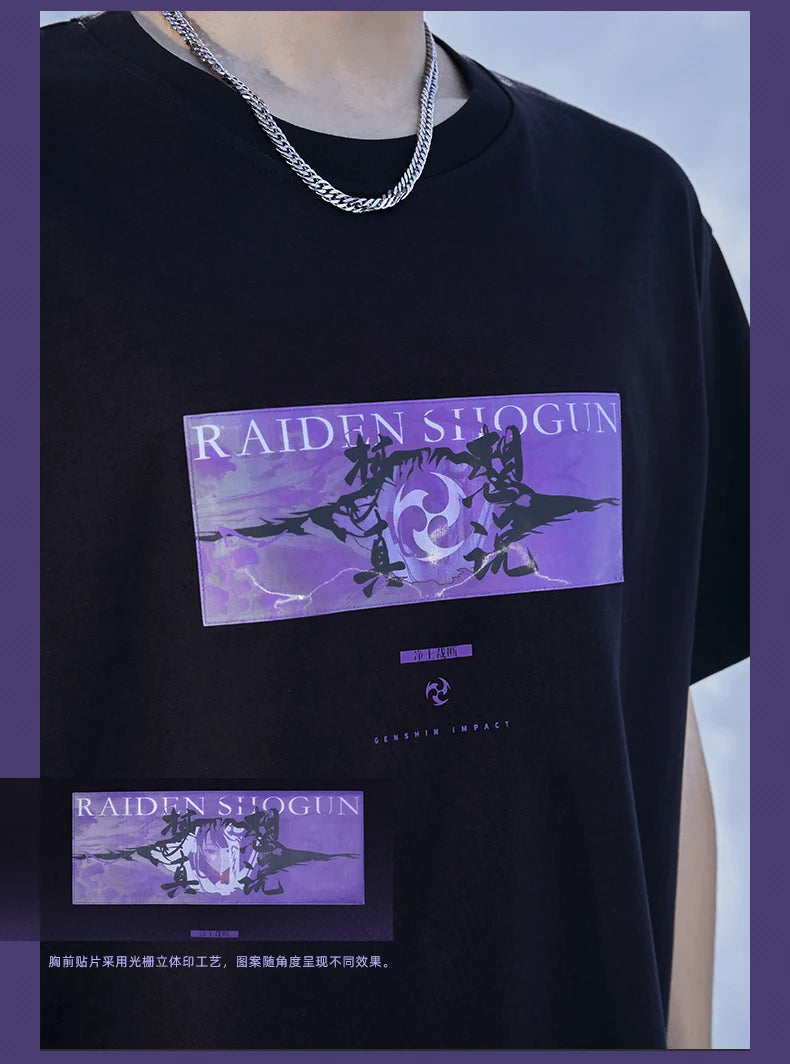 Genshin Impact - Raiden Shogun Style White T-Shirt miHoYo