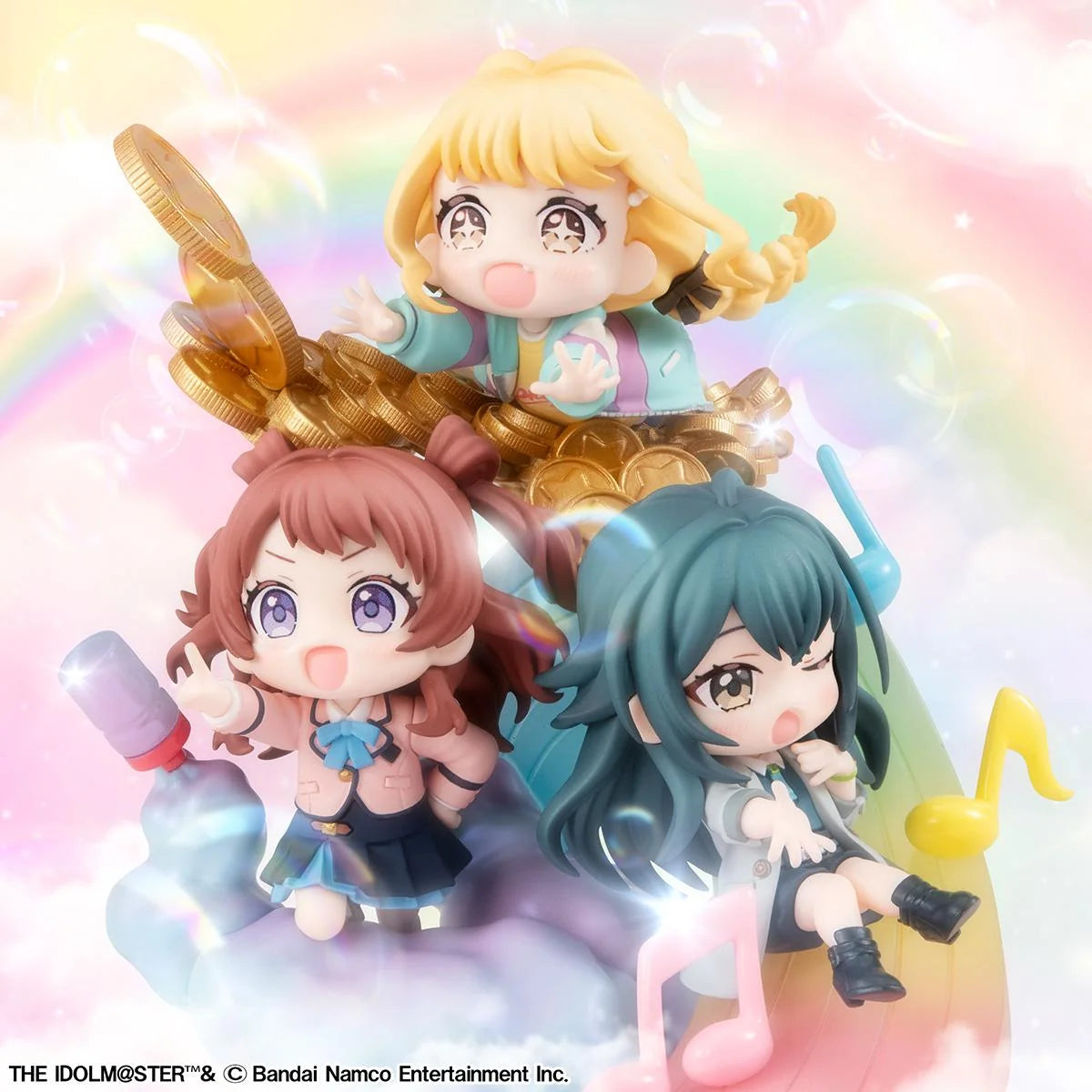 The iDOLM@STER Gakuen - Temari Tsukimura & Fujita Kotone & Saki Hanami Chibi Figure MegaHouse