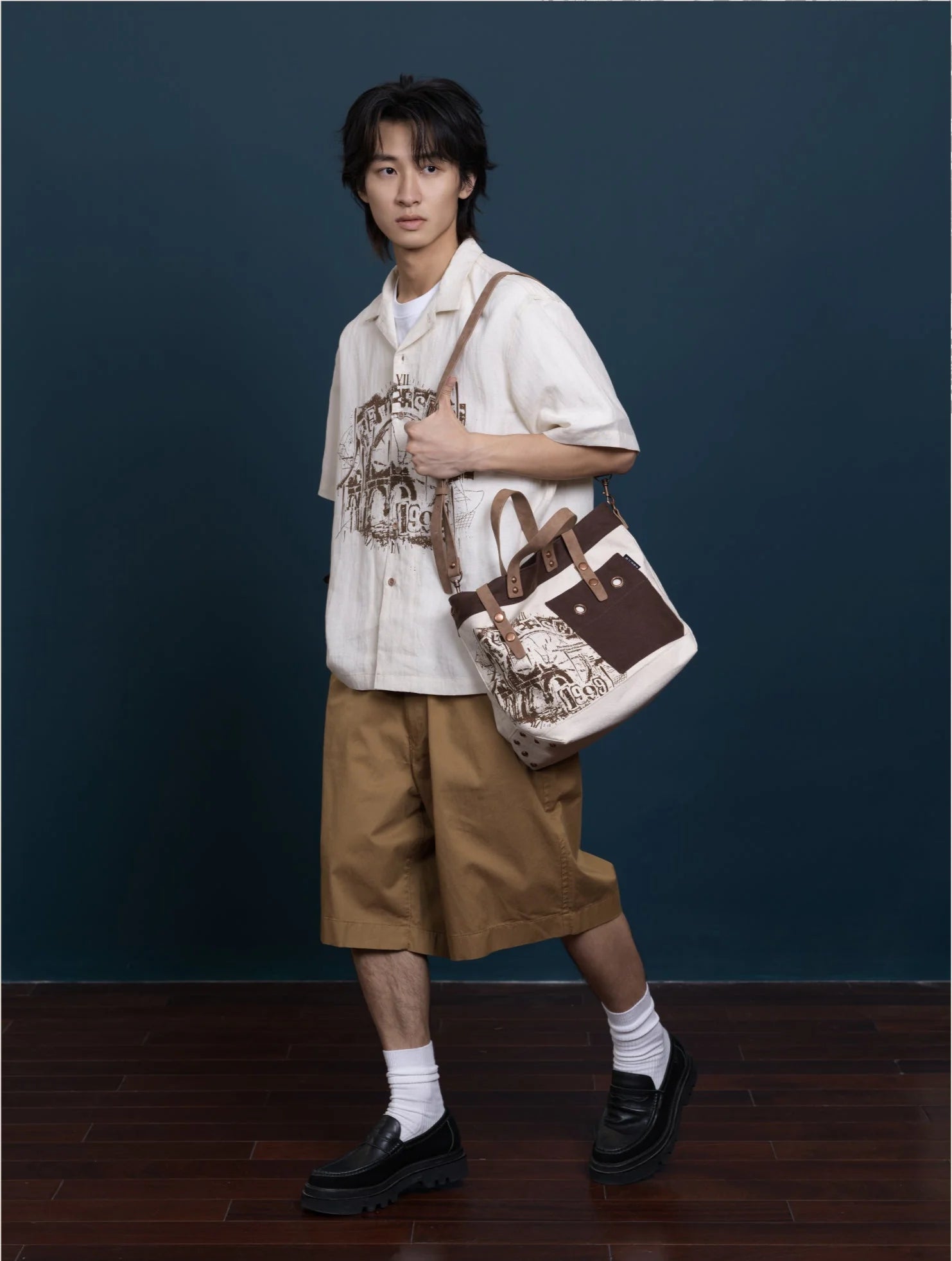 Reverse: 1999 - Woven Rainlines Crossbody Bag BLUEPOCH