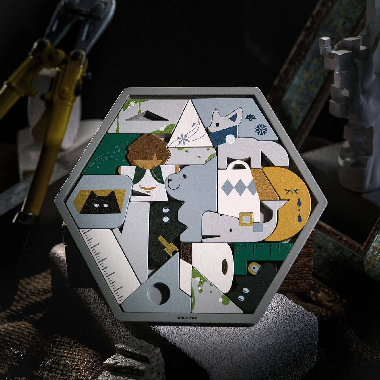 Reverse: 1999 - The Temporal Scale Wooden Block Puzzle BLUEPOCH