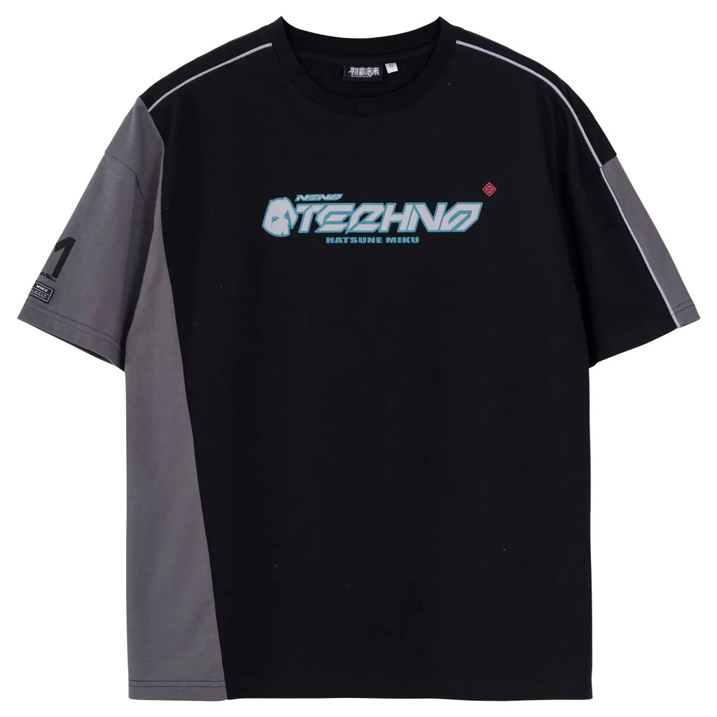 Hatsune Miku - Hatsune Miku Neon Techno Series Patchwork T-shirt Moeyu
