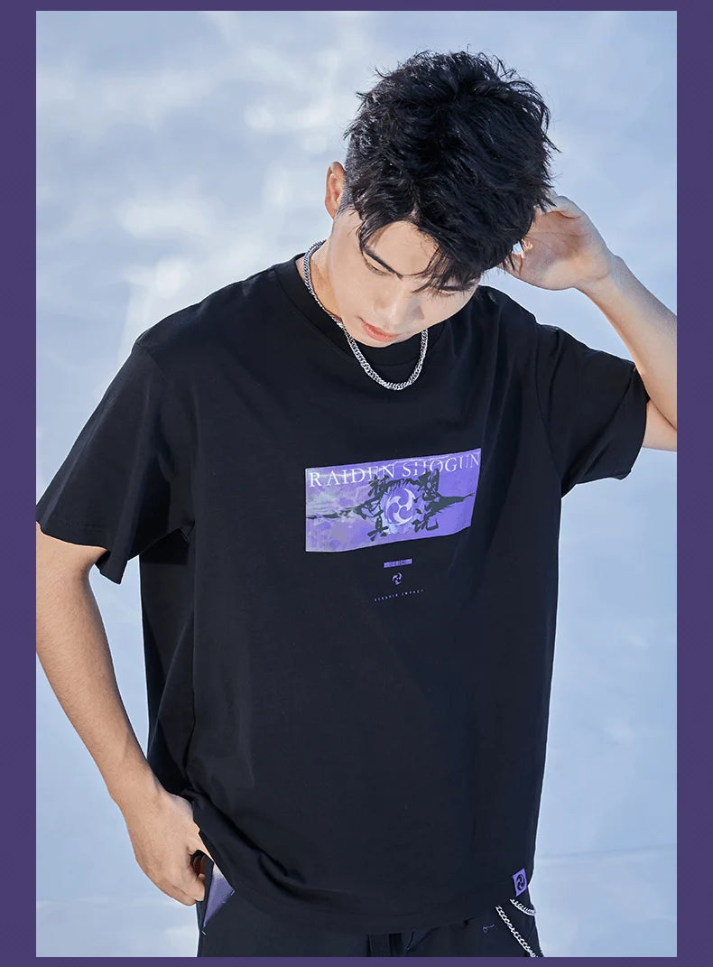 Genshin Impact - Raiden Shogun Style White T-Shirt miHoYo