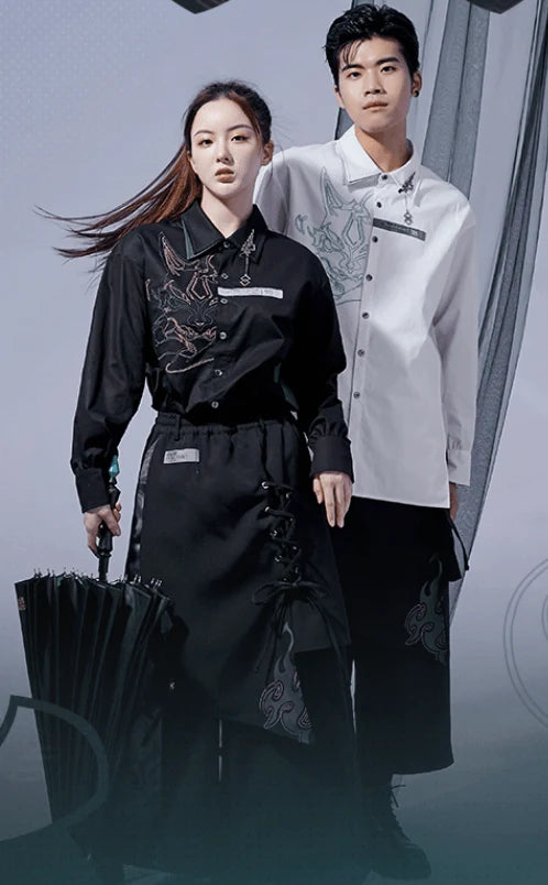 Genshin Impact - Themes of Xiao Irregularly designed culottes Black miHoYo