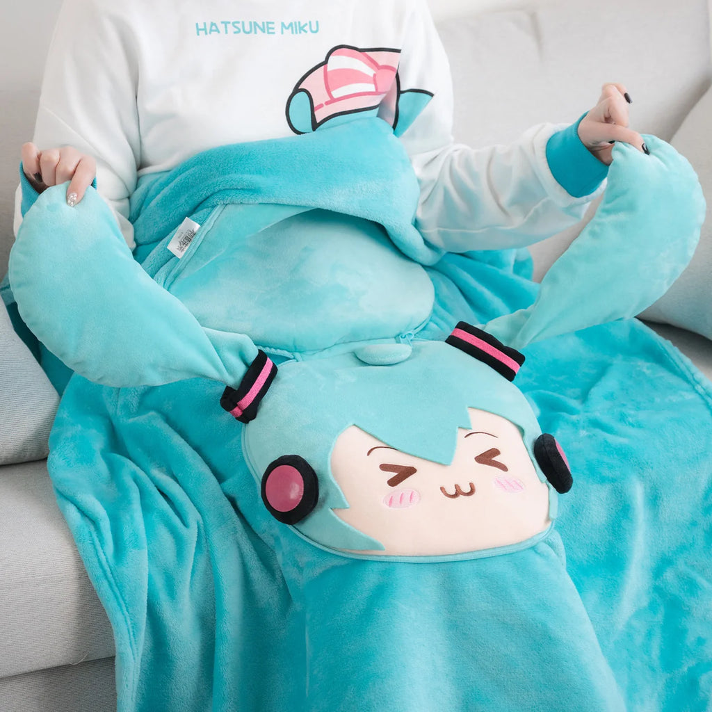 Hatsune Miku - Hatsune Miku Squinty Eyes Series Pillow Sleeping Blanket Moeyu