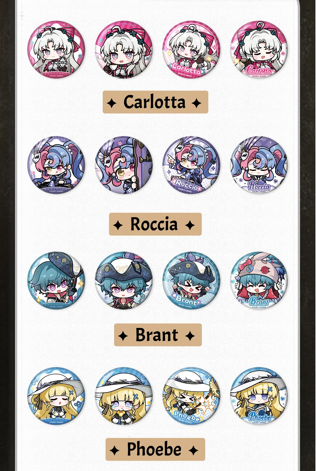 Wuthering Waves - Sticker Series Mini Badge Set KURO GAMES