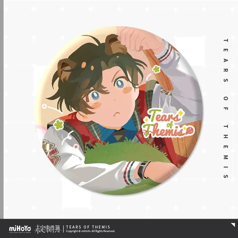 Tears of Themis - My Fur-ever Schoolmale Series Heartbeat Fluffy Tin Badge miHoYo