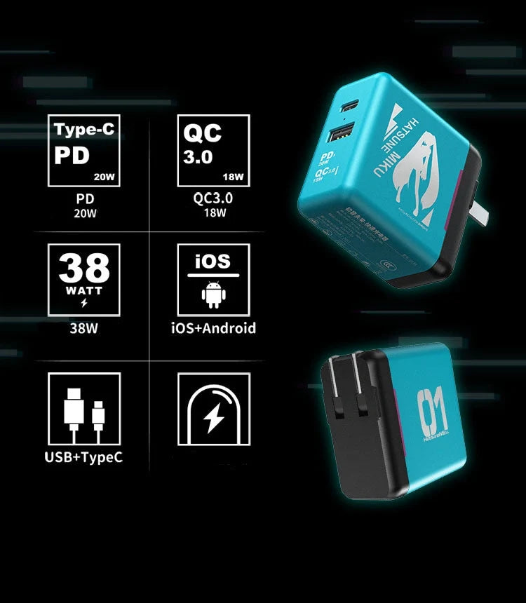 Hatsune Miku - Hatsune Miku 38W PD+QC Charger Moeyu