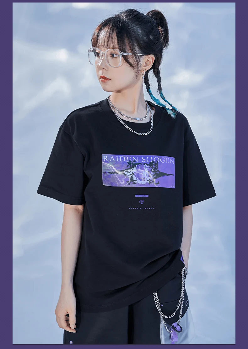 Genshin Impact - Raiden Shogun Style White T-Shirt miHoYo