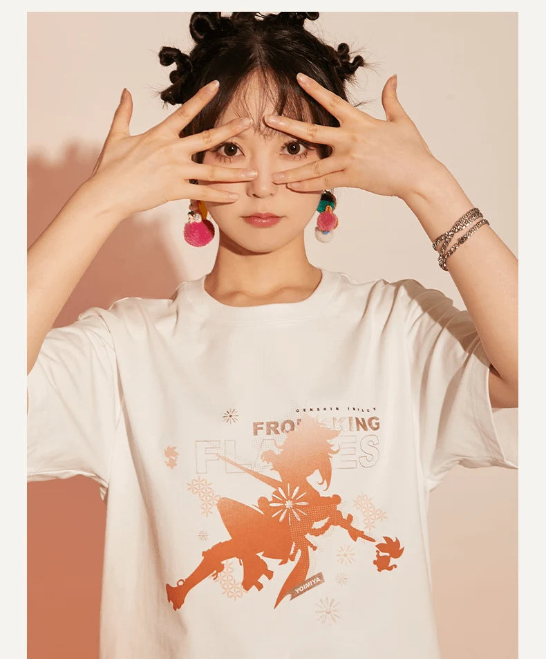 Genshin Impact - Yoimiya Silhouette White T-Shirt miHoYo