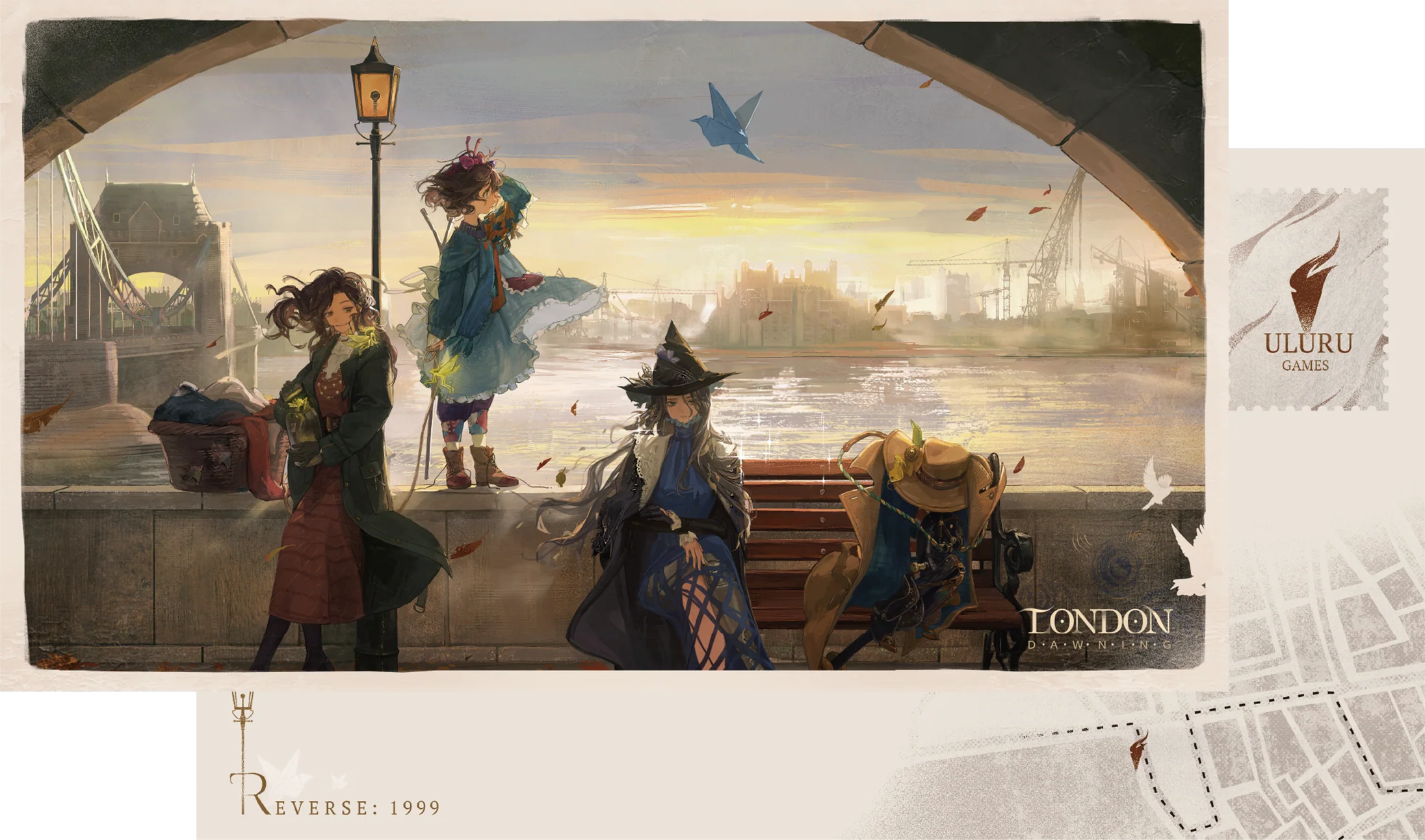 Reverse: 1999 - London Dawning Series Illustration Postcard Pack BLUEPOCH