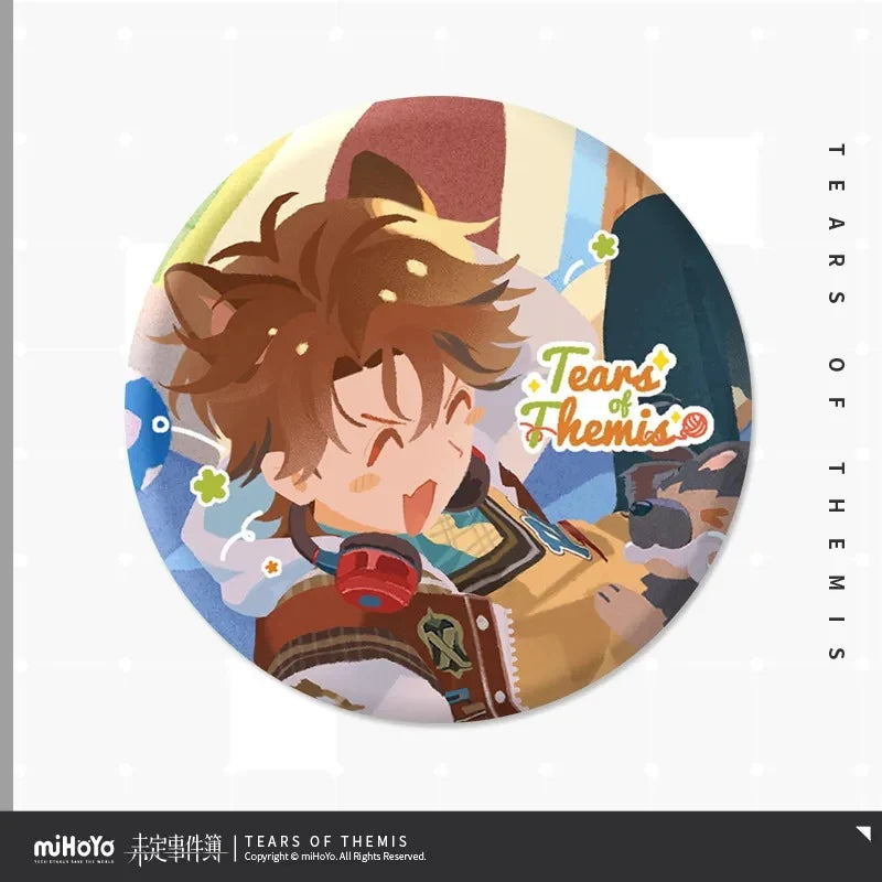 Tears of Themis - My Fur-ever Schoolmale Series Heartbeat Fluffy Tin Badge miHoYo